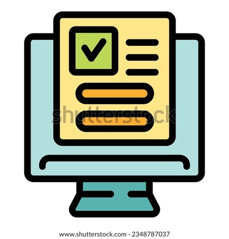 Submit login icon outline vector. Web page. Online form color flat