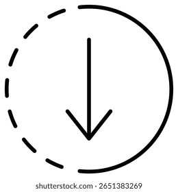 ícone de progresso Enviar vetor de sinal plano de contorno preto e branco