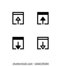Submit and save icons. With outline and glyph style