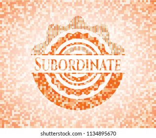 Subordinate abstract orange mosaic emblem