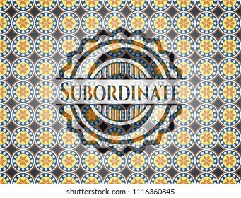 Subordinate arabesque style badge. arabic decoration.