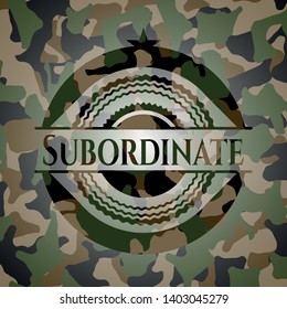 Subordinate camouflaged emblem. Vector Illustration. Detailed.