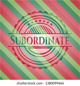 Subordinate christmas emblem background.