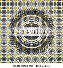 Subordinate Clauses arabesque emblem background. arabic decoration.