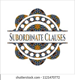Subordinate Clauses arabesque style badge. arabic decoration.