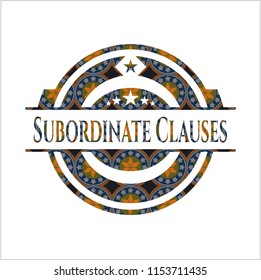 Subordinate Clauses arabic emblem background. Arabesque decoration.
