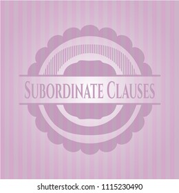 Subordinate Clauses badge with pink background