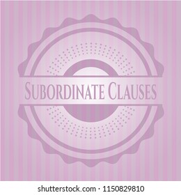Subordinate Clauses badge with pink background