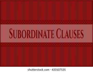 Tarjeta o afiche de cláusulas subordinadas