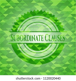 Subordinate Clauses green emblem with mosaic background