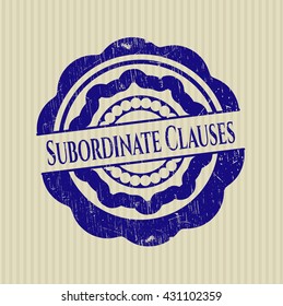 Subordinate Clauses grunge seal