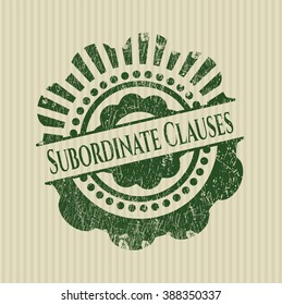 Subordinate Clauses grunge style stamp