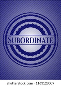 Subordinate emblem with jean background