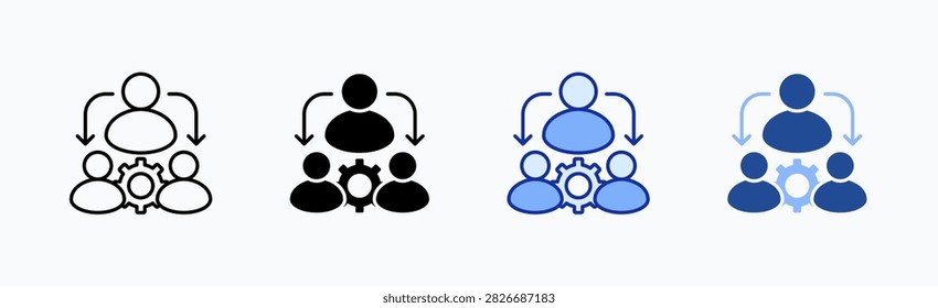 Subordinate Icon Sheet Multiple Style Collection Isolated Vector