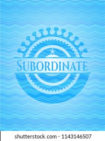 Subordinate light blue water wave style emblem.