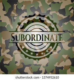 Subordinate on camouflaged texture
