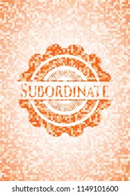 Subordinate orange mosaic emblem