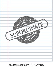 Subordinate pencil strokes emblem