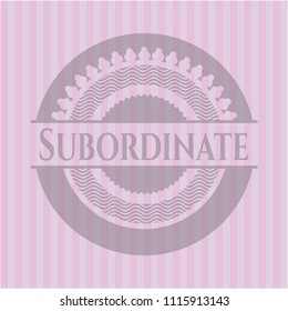 Subordinate pink emblem. Retro