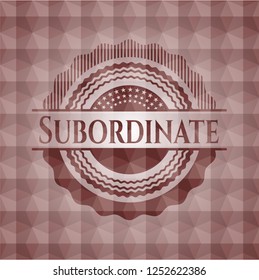 Subordinate red geometric pattern emblem. Seamless.