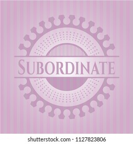 Subordinate retro pink emblem
