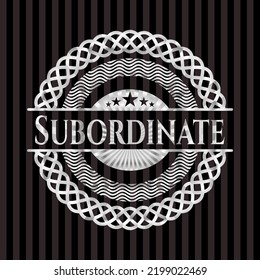 Subordinate silvery emblem. Vector Illustration. Mosaic. 