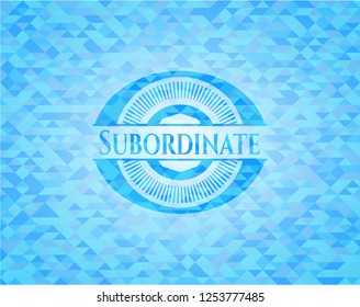 Subordinate sky blue emblem with triangle mosaic background