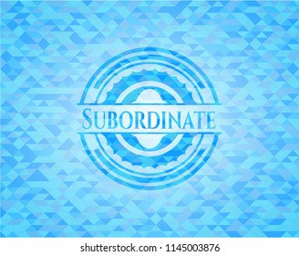 Subordinate sky blue mosaic emblem