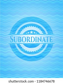 Subordinate water wave concept badge.