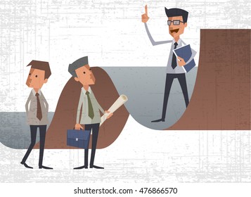 Subordinates to listen to the presentation of your boss