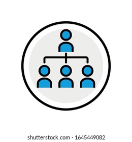 Subordination icon. design template vector