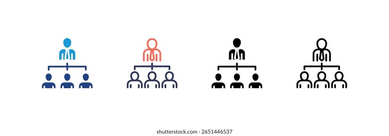 Subordination icon set multiple style collection