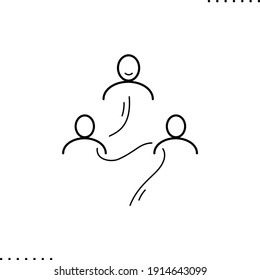 subordination vector icon in outline