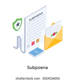Subpoena 3d illustration is easy to use and download 