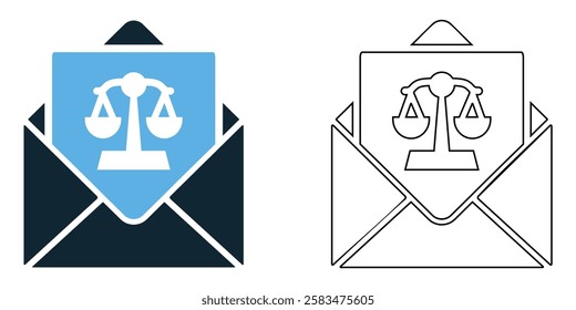 Subpoena icon vector, legal orders, court summons, and law enforcement, legal, judiciary and court pictogram symbol ui and ux design, glyphs and stroke line