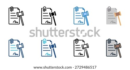 Subpoena icons set multiple style collection. Editable stroke 
