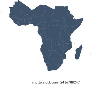 Sub-Saharan Africa map vector WGS 1984 Web Mercator