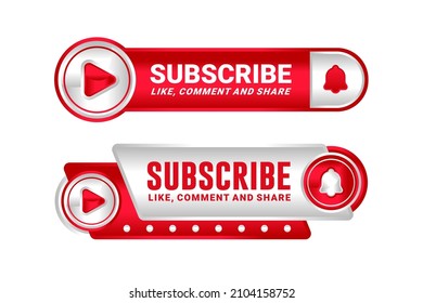 Subscibe chennel like comment and share click button vector design collection