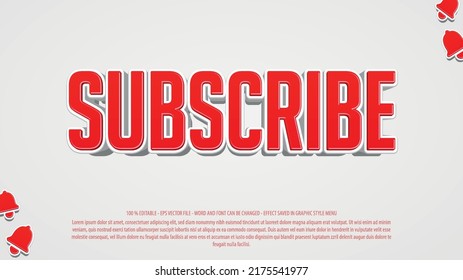 Subscribe 3d style editable text effect