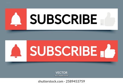 Subscribe banner. Infographics element for social networks. Vector