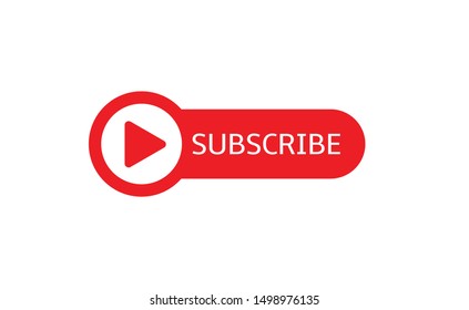 Subscribe banner template. Red Subscribe button with white arrow