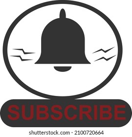 Subscribe, bell button and hand cursor.Subscribe button icon