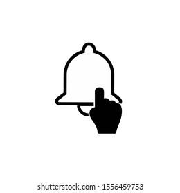 subscribe bell button icon vector illustration with pointer