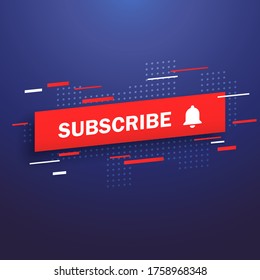 Subscribe, bell icon. Abstract motion design banner, modern cover. Promotion. Social media concept. Vector illustration. EPS 10