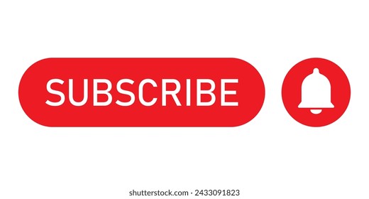 Subscribe with bell icon. Vector illustration. Flat design	