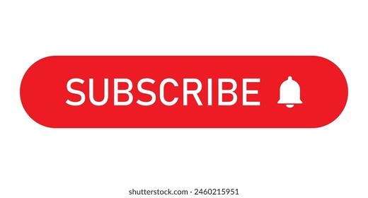 Subscribe with bell icon. Vector illustration. Flat design.	
