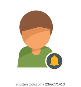 Subscribe boy icon flat vector. Email message. Social post isolated