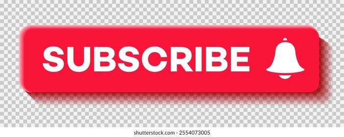 Subscribe button 3d style red color