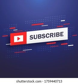 Subscribe button, banner. Motion design. Abstract background, cover. Promotion. Social media concept. Vector illustration. EPS 10