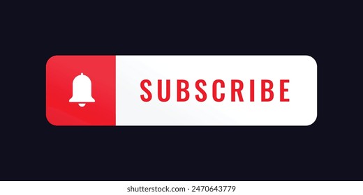 Abonnieren Button mit Glockendesign im dunklen Hintergrund.